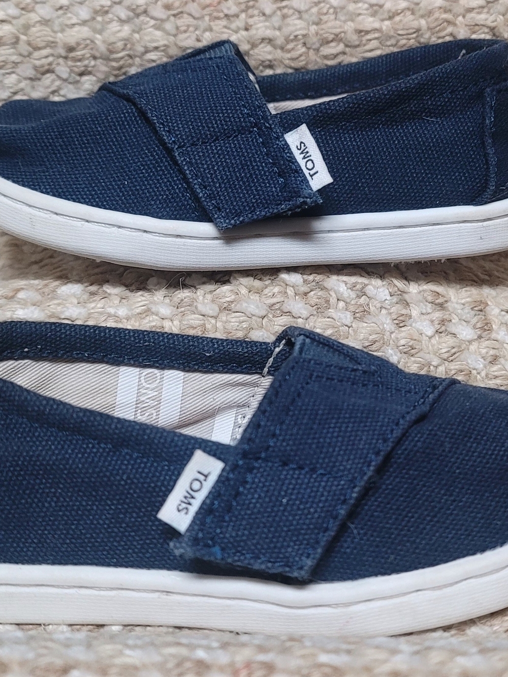 TOMS Kids Navy Canvas Slip-On Shoes
